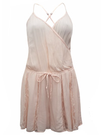 Hollister LIGHT-PEACH Lace Panel Wrap Front Playsuit - Size XSmall to Large