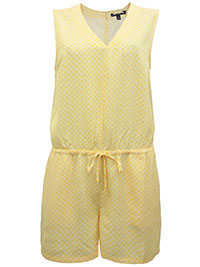 YELLOW Geometric Print Playsuit - Size 4/6 to 12/14 (XS to M)