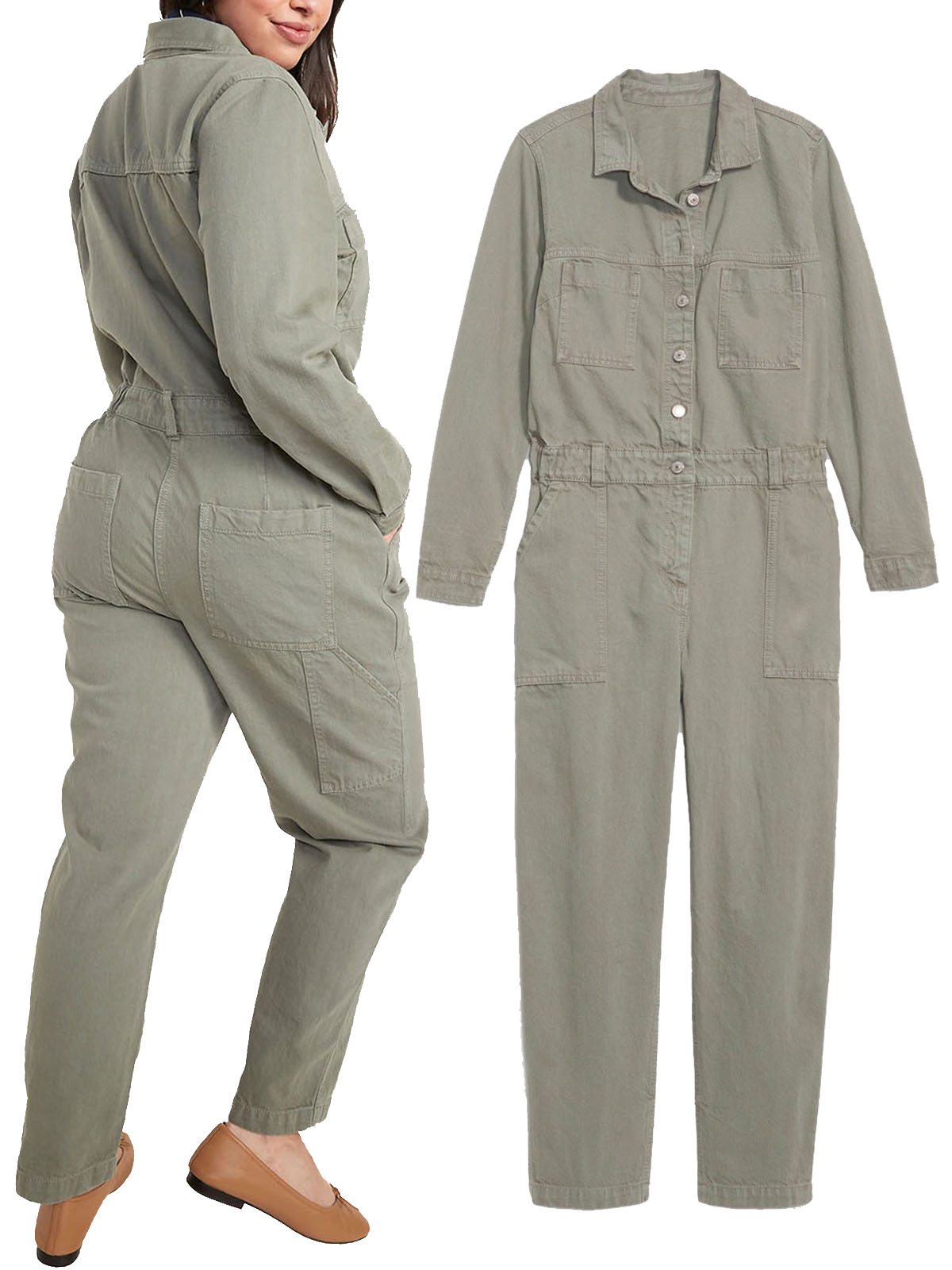 New look khaki boiler suit shop