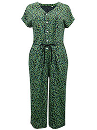 SS GREEN Sea Vine Maritime Cropped Rose Trellis Jumpsuit - Size 6 to 22
