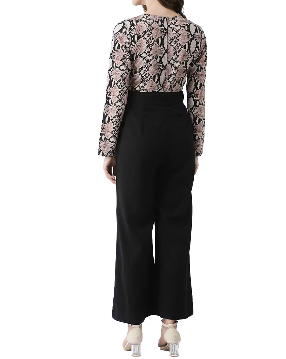 Kassually - - BLACK Animal Print Jumpsuit - Size 6 to 8 (XS to S)