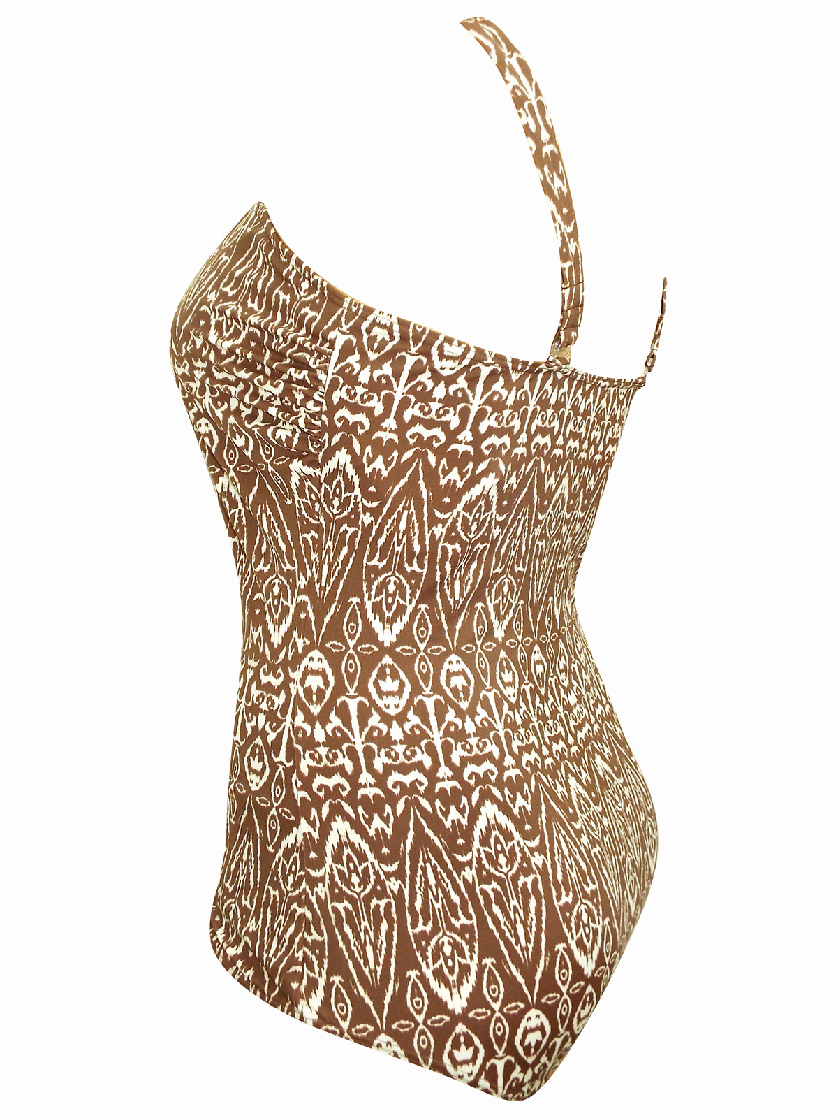 Neckermann - - Neckermann BROWN Tribal Print Swimsuit Dress - Size 24 ...