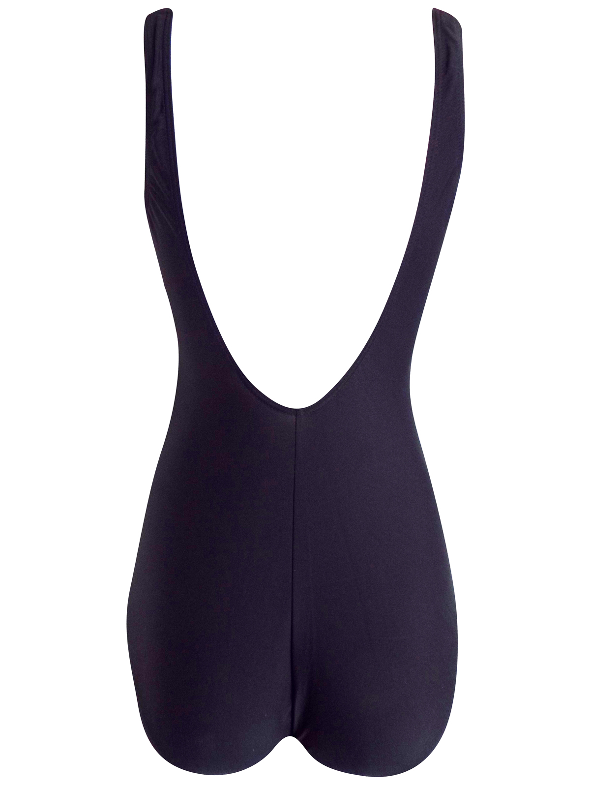 Naturana - - Naturana BLACK Panelled Low Back Swimsuit - Size 12 (EU 40)