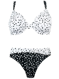 WHITE Spotted Padded Push Up Bikini Set - Size 10 to 14