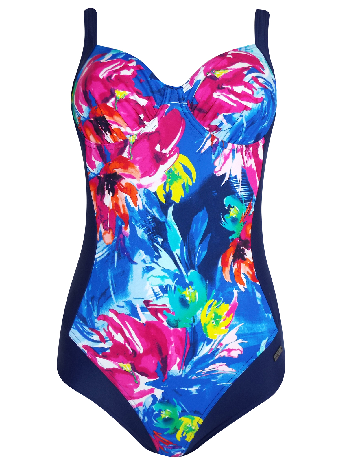 Naturana - - Naturana NAVY Floral Print Underwired Swimsuit - Size 10
