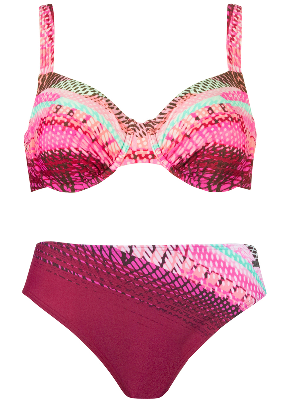 Naturana - - Naturana WINE Multi Print Underwired Bikini Set - Size 10 ...