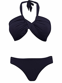 MONSOON Accessorize BLACK Halterneck Bandeau Bikini Set - Size 6 to 18
