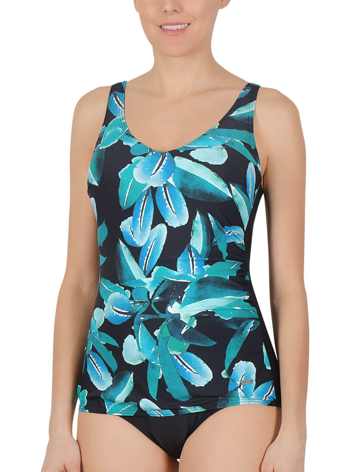 naturana-naturana-aqua-leaf-print-scoop-back-swimsuit-size-12-b-34