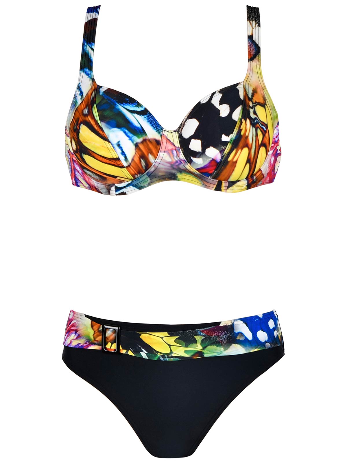 BLACK Printed Wired Bikini Set - Size 10 to 16