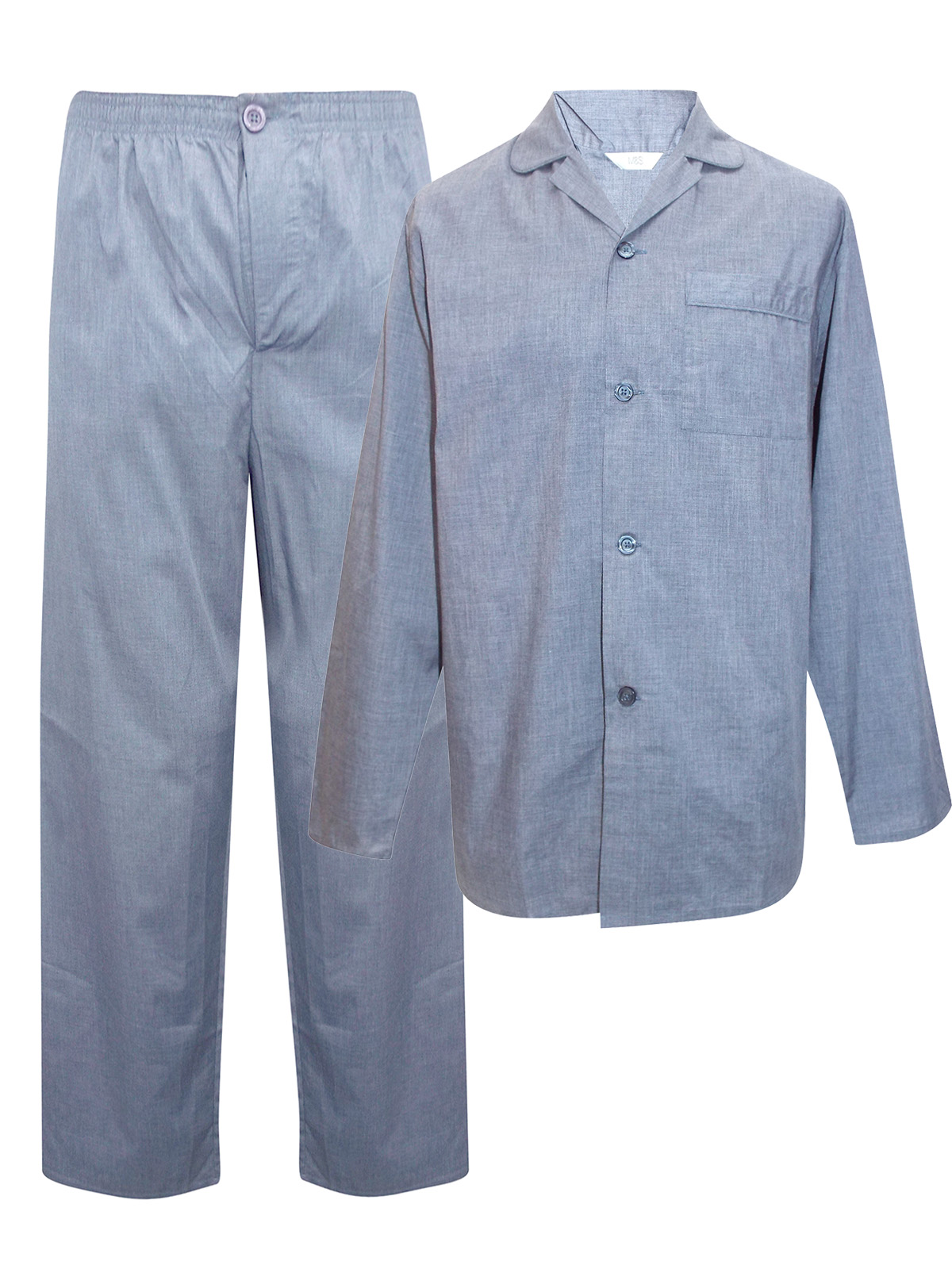 Marks and Spencer - - M&5 NAVY Mens Cotton Blend Chambray Pyjama Set ...