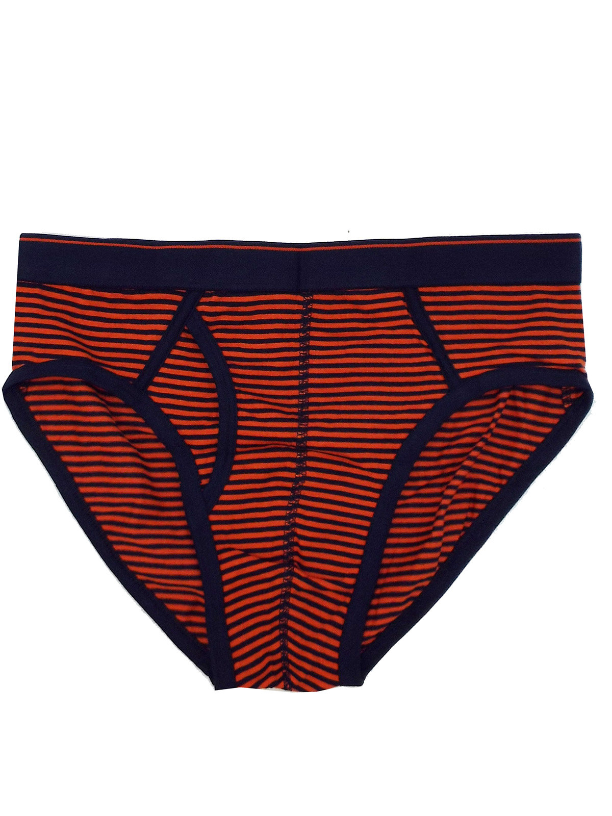Marks and Spencer M&5 ORANGE Mens Cotton Rich Striped Briefs Size