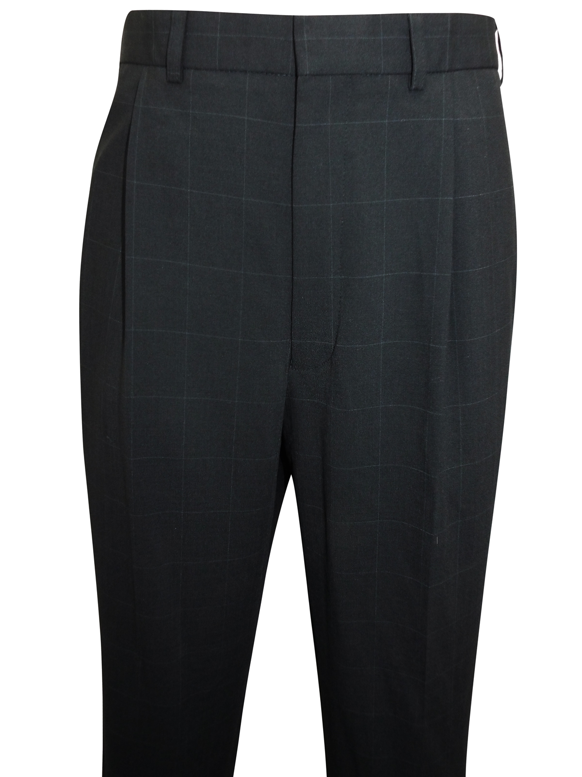 Marks and Spencer - - M&5 BLACK Single Pleat Checked Trousers with Wool ...