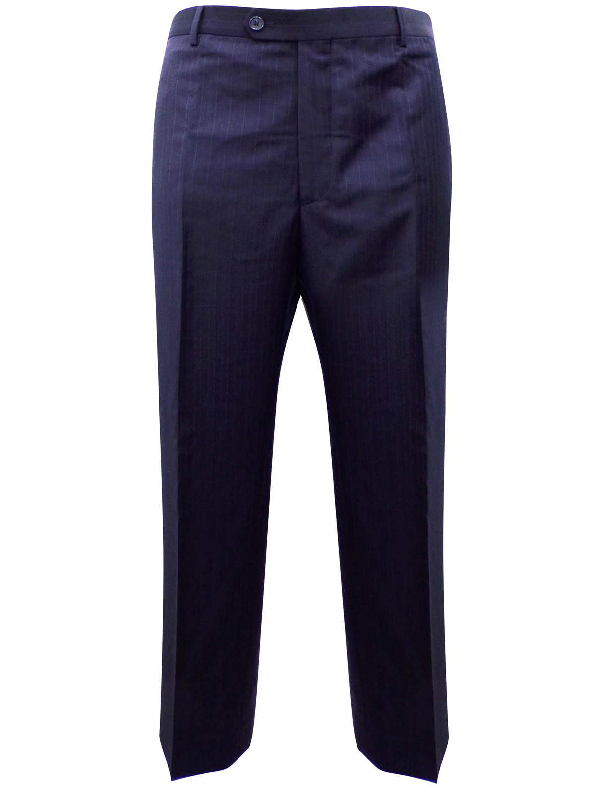 Marks and Spencer - - M&5 NAVY Pure Wool Flat Front Pinstripe Trousers ...