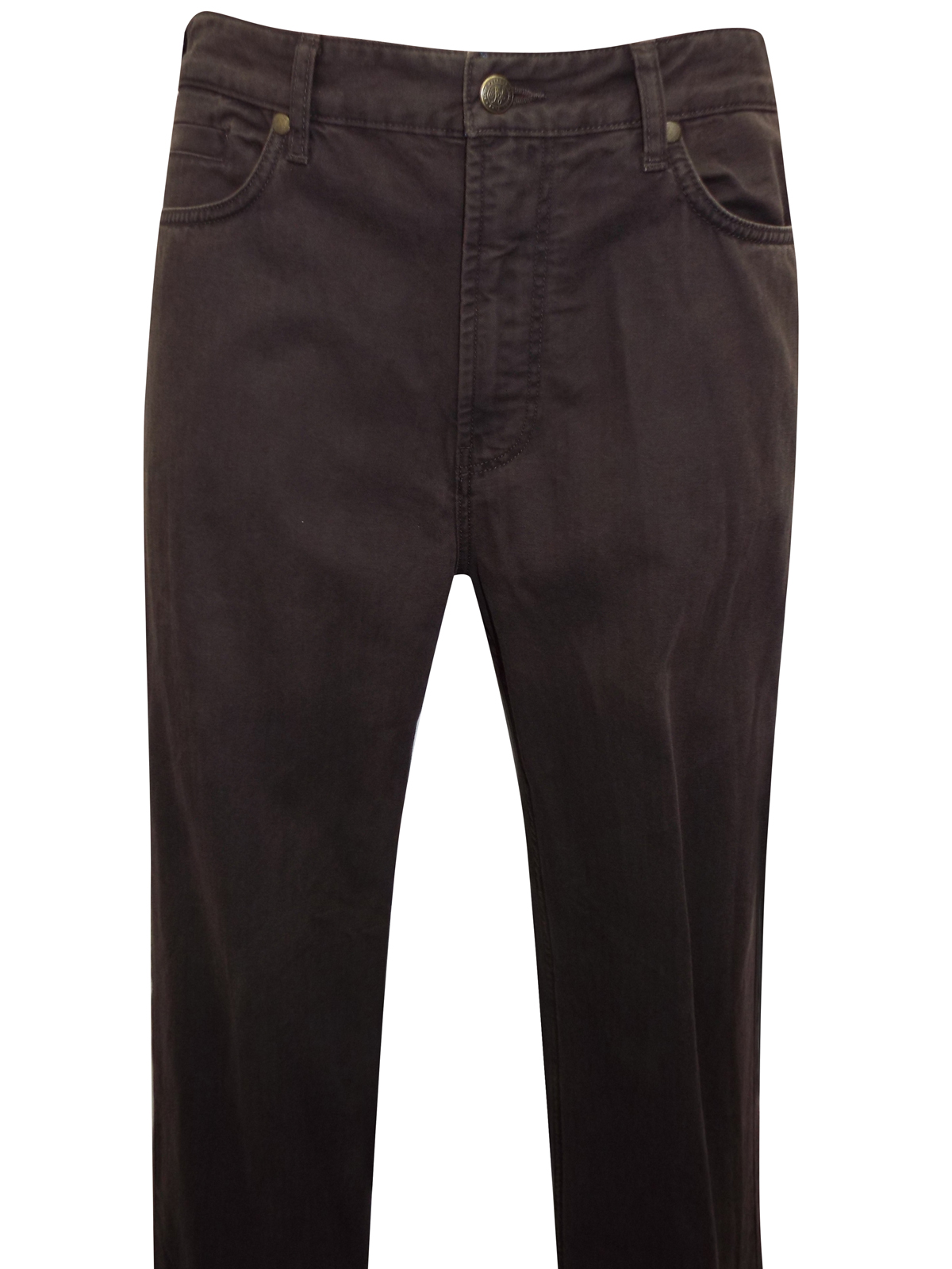 Marks and Spencer - - M&5 CHOCOLATE Cotton Rich Straight Leg Trousers ...