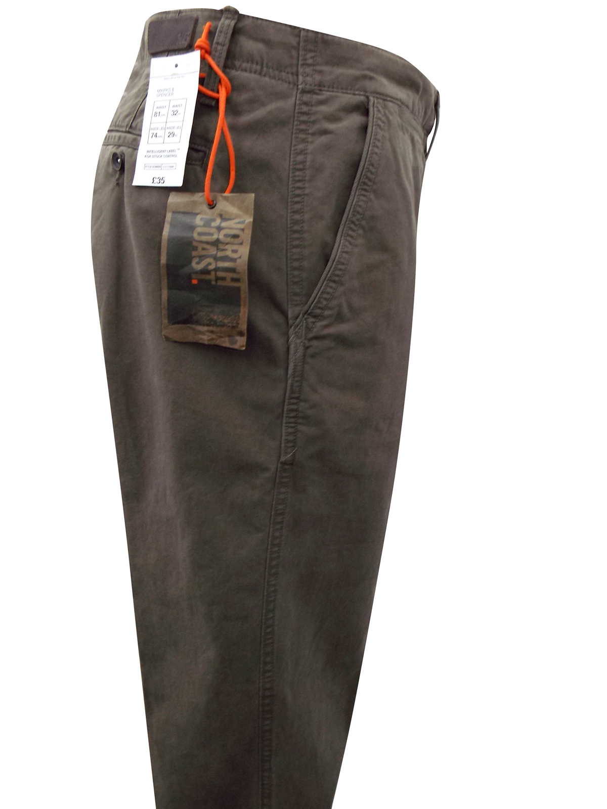 Marks and Spencer M&5 TOBACCO Pure Cotton Straight Leg Trousers