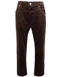 Mens CHOCOLATE Cotton Rich Flat Front Corduroy Trousers - Waist Size 32 to 44 (Length 29in-31in)