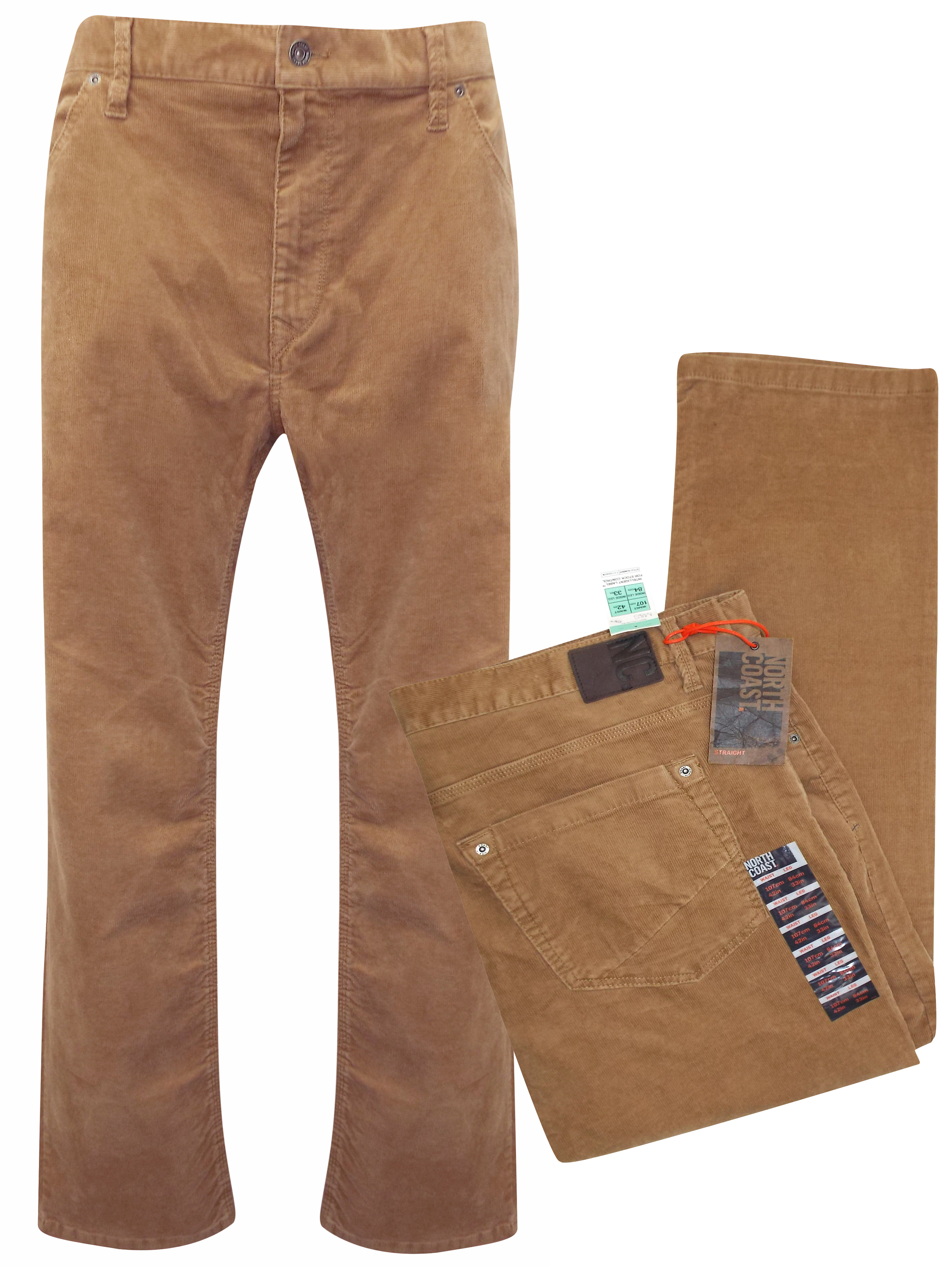 Marks and Spencer M&5 TOBACCO Cotton Rich Flat Front Corduroy