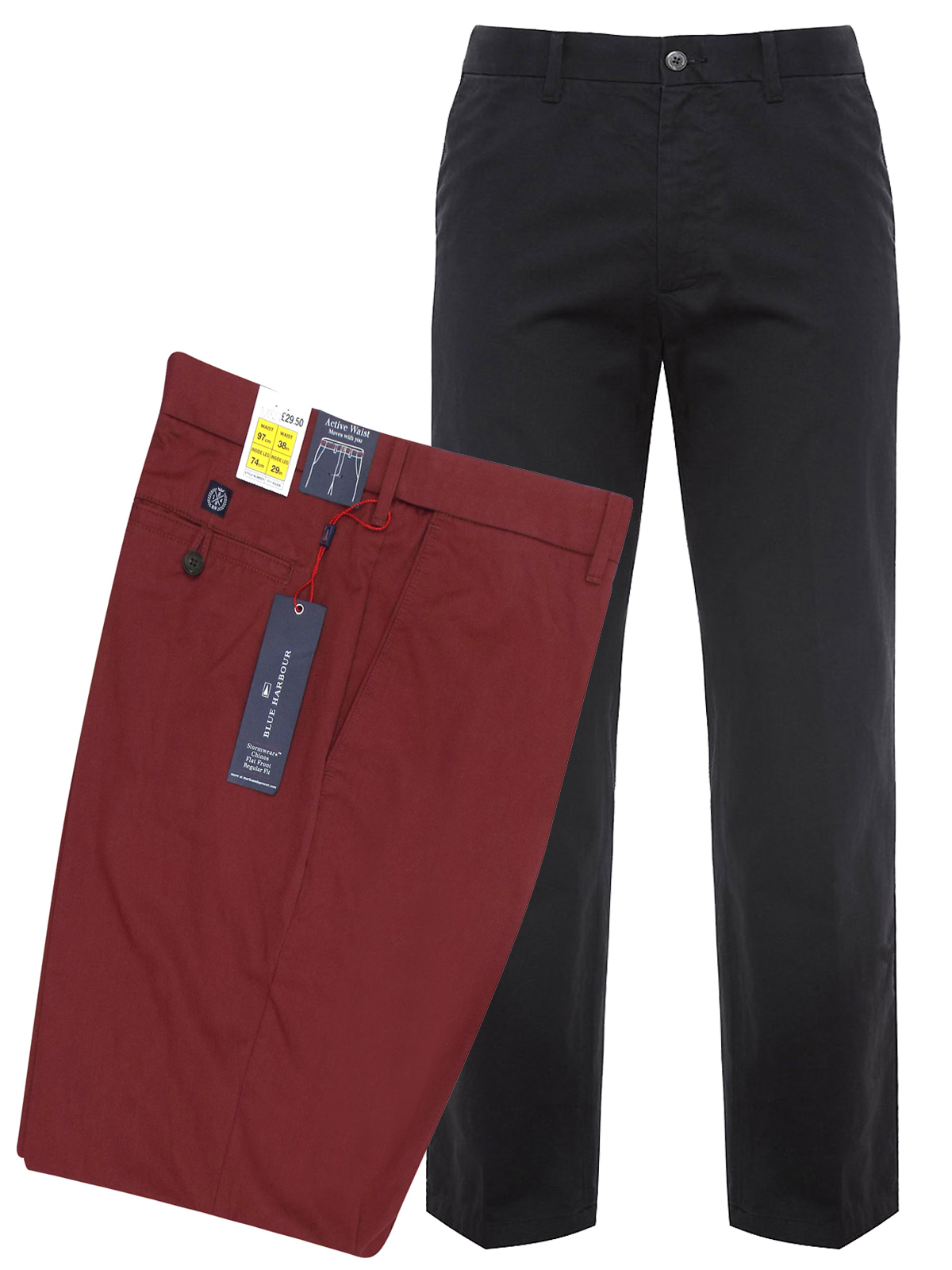 Marks And Spencer M Assorted Active Waist Regular Fit Chinos With