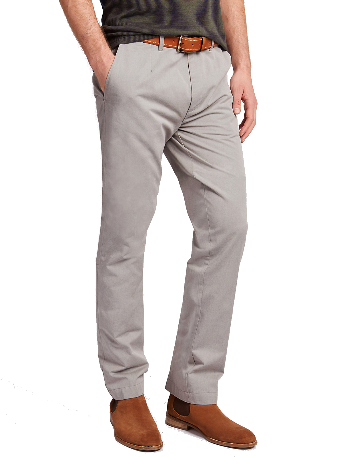 Marks And Spencer M 5 LIGHT GREY Pure Cotton Straight Fit Chinos 