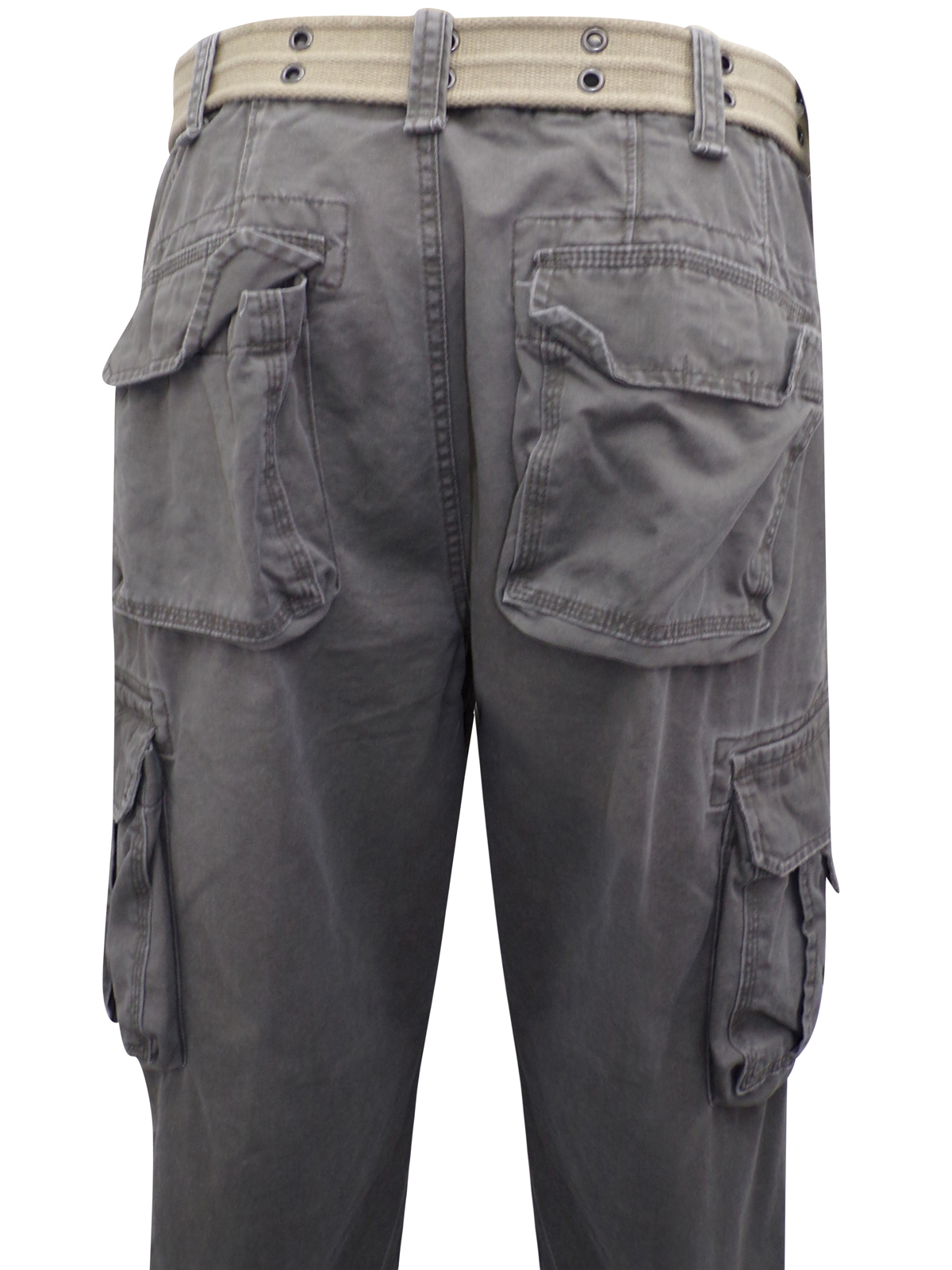 Marks and Spencer - - M&5 GREY Pure Cotton Utility Cargo Trousers with ...