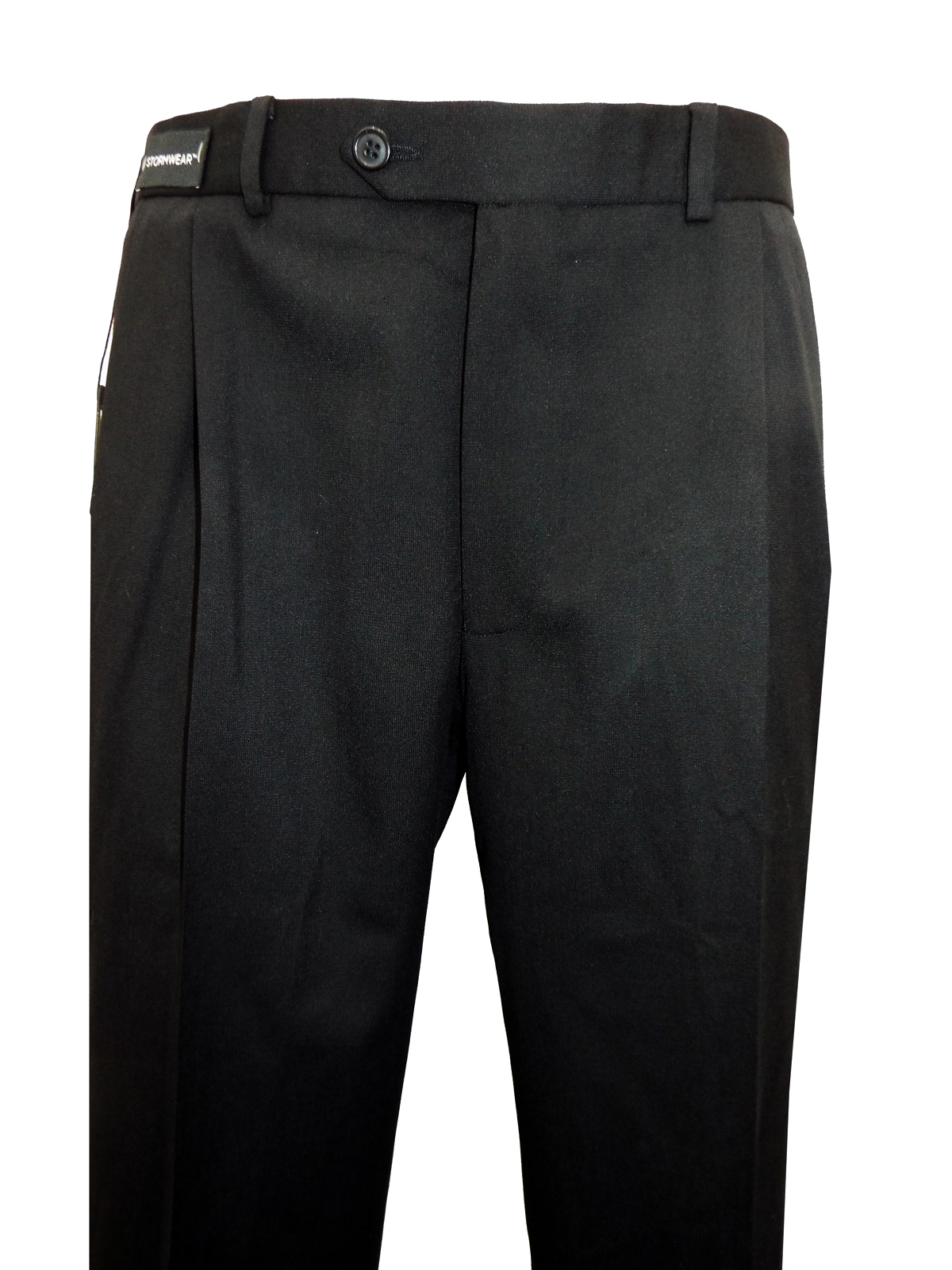 Marks and Spencer - - M&5 BLACK Wool Blend Single Pleat Trousers w ...