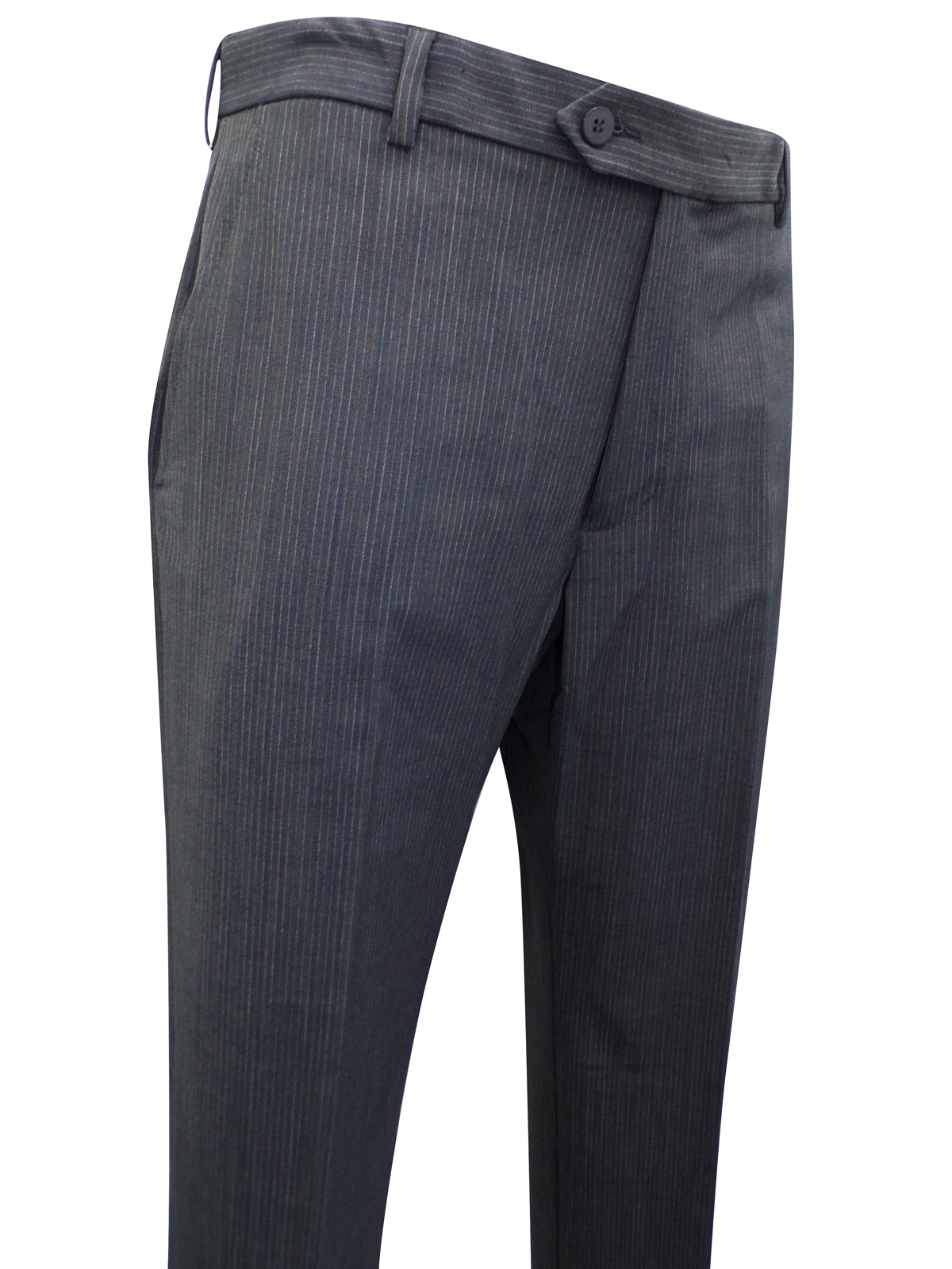 Marks and Spencer - - M&5 DARK-SLATE Wool Blend Pinstripe Trousers ...