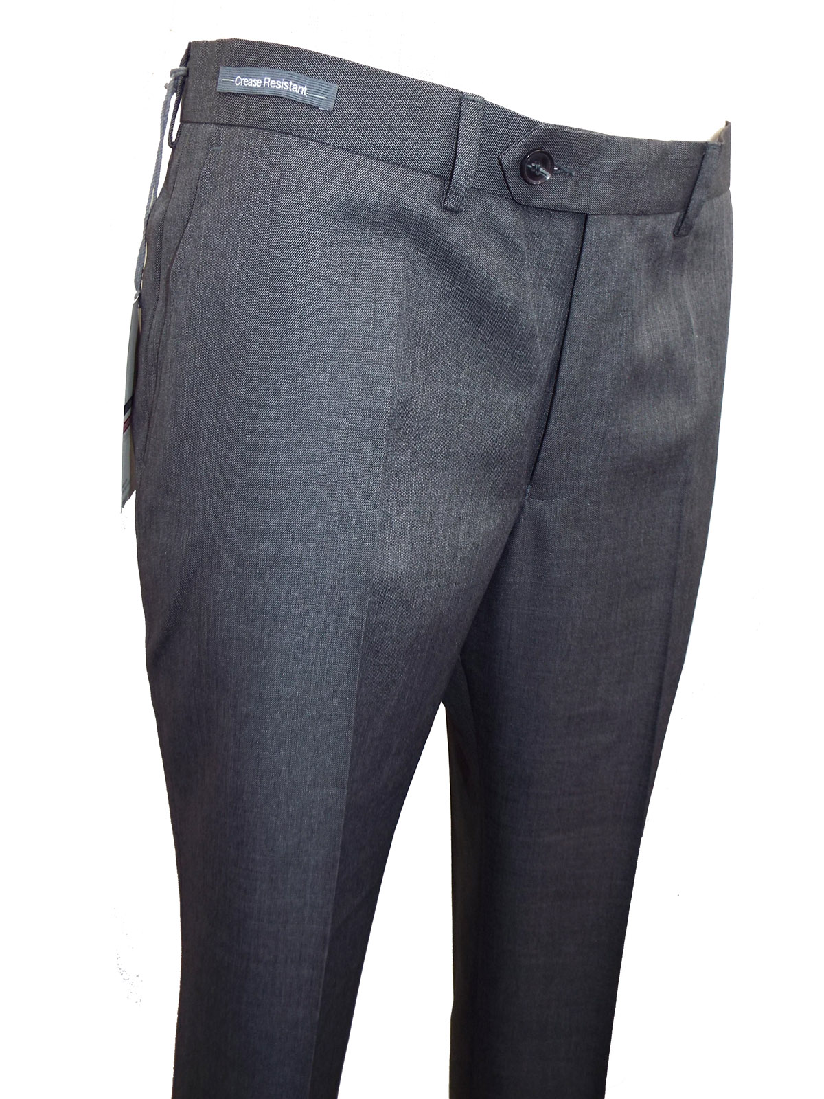 Marks and Spencer - - M&5 GREY Crease Resistant Flat Front Trousers ...