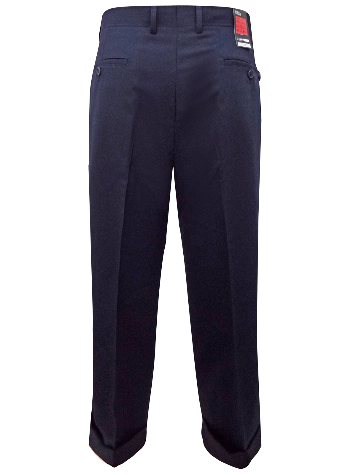 Marks and Spencer M&5 NAVY Wool Blend Flat Front Centre Crease