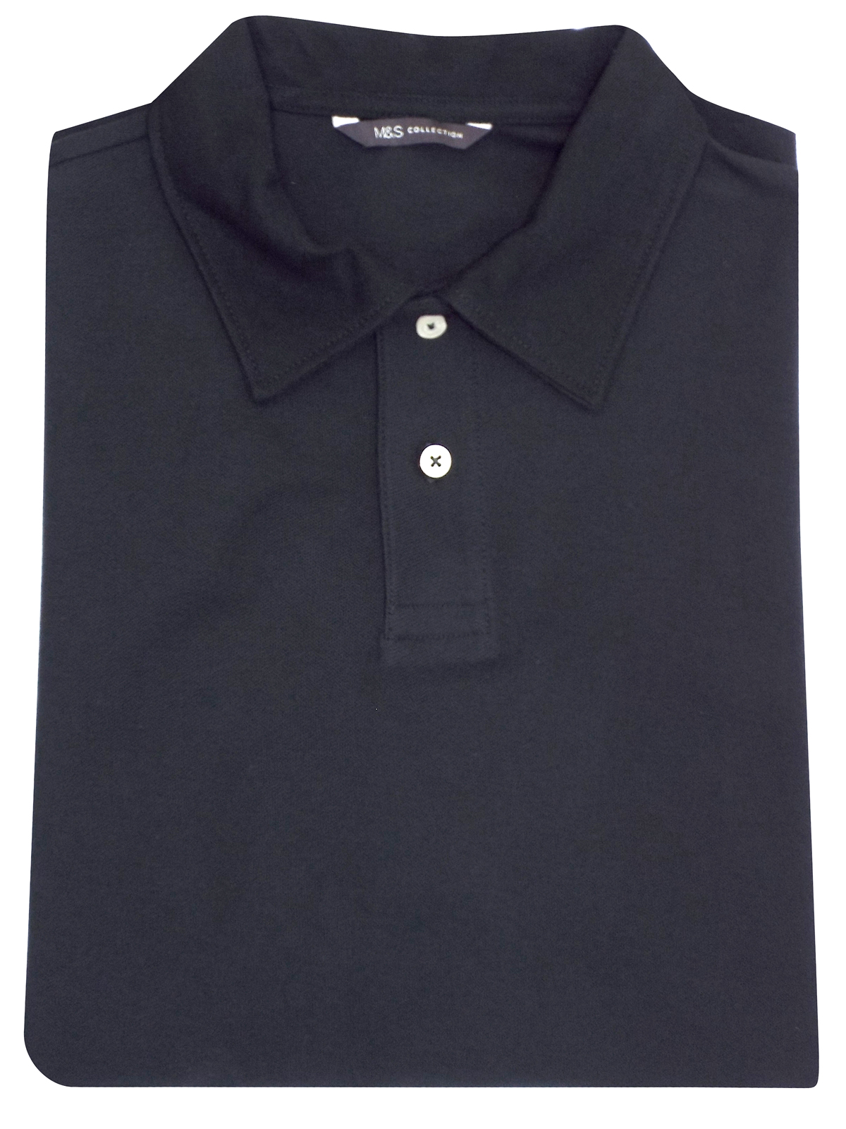Marks and Spencer - - M&5 BLACK Pure Cotton Polo Shirt - Size Medium to ...