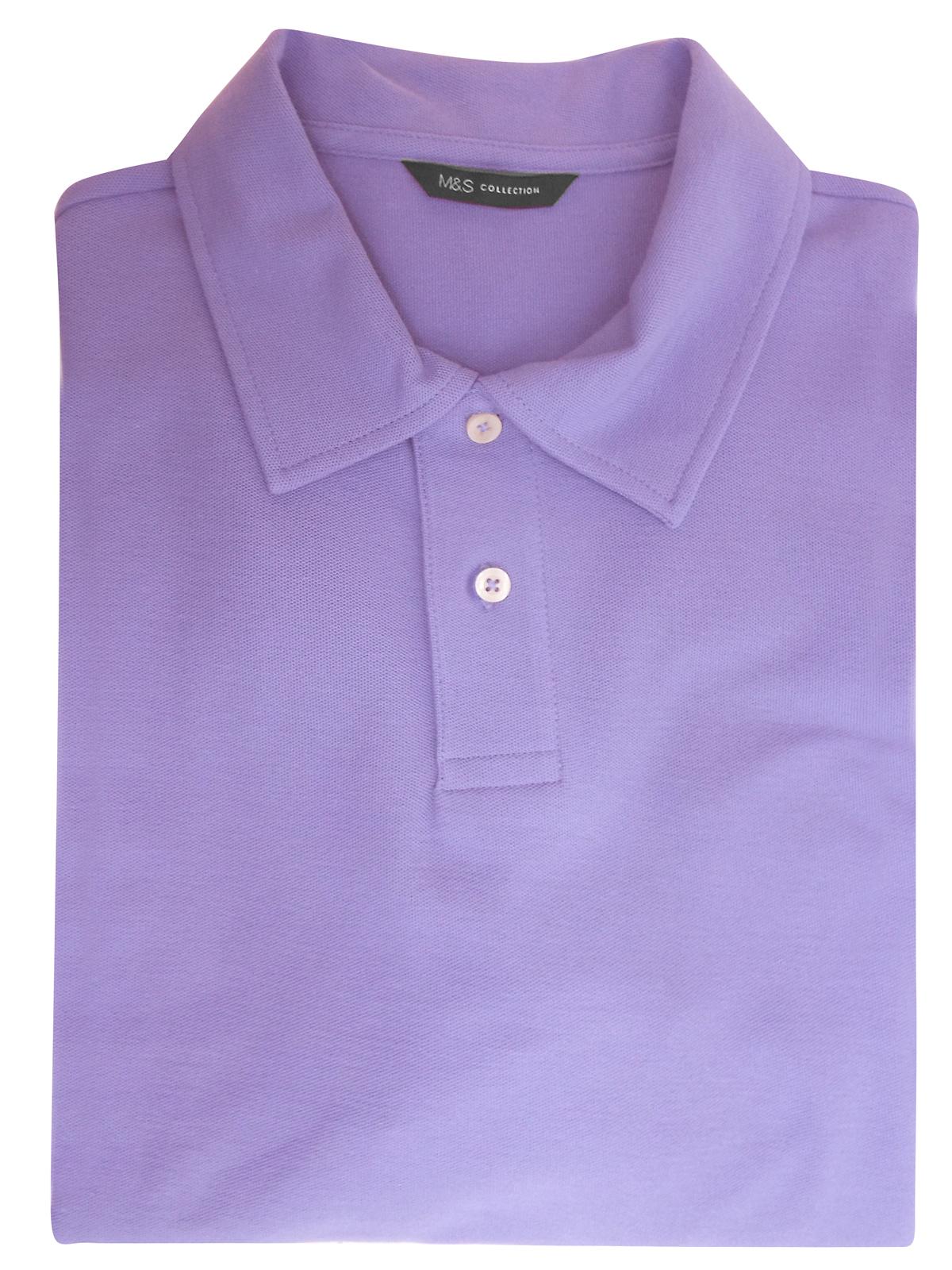 Marks and Spencer - - M&5 LILAC Pure Cotton Polo Shirt - Size Medium to ...