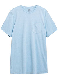 LIGHT-BLUE Mens Pure Cotton Textured T-Shirt - Size S to 3XL
