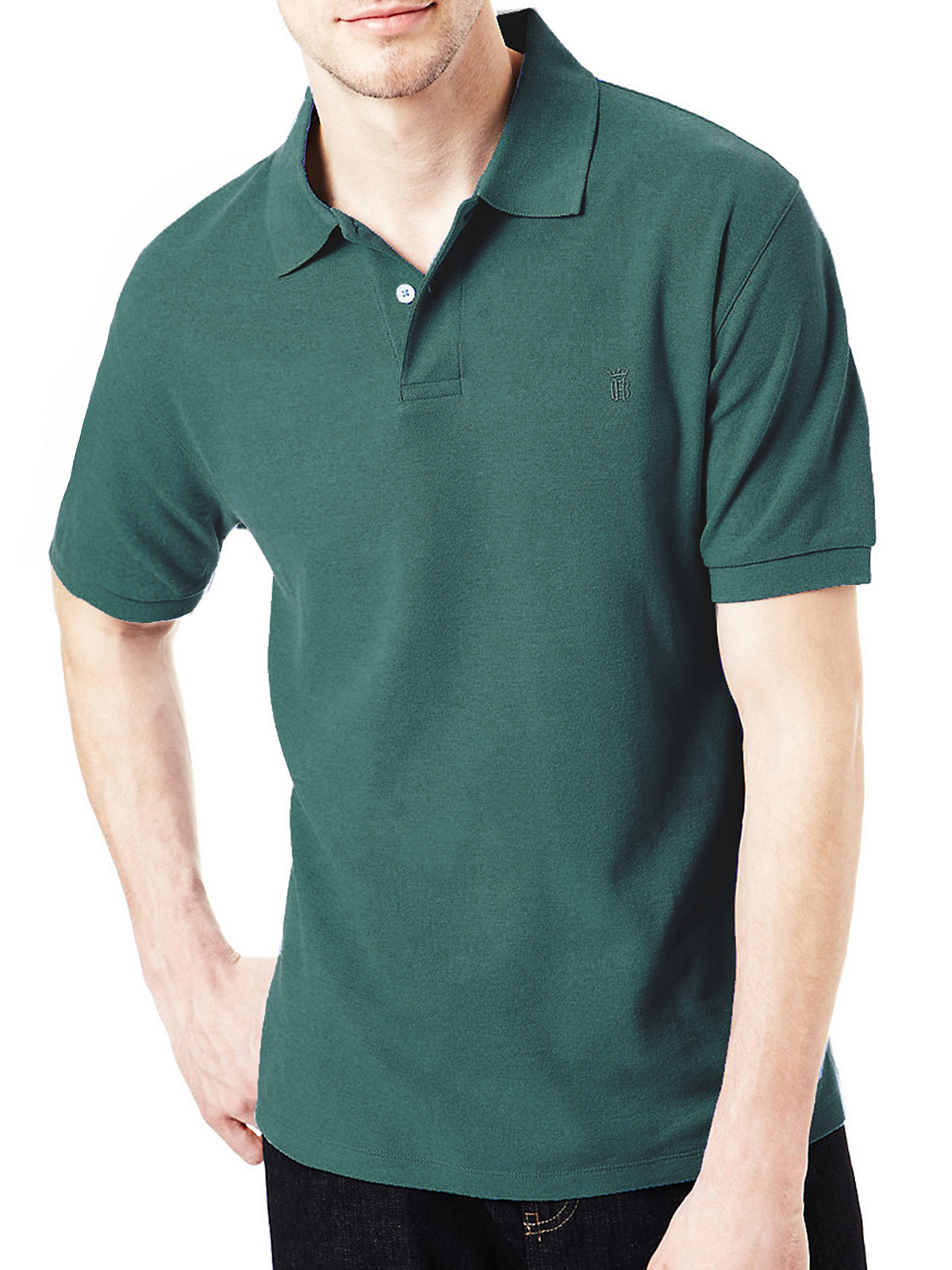 Blue H4rbour DARK-GREEN Cotton Rich Piqué Polo Shirt - Size Small to ...