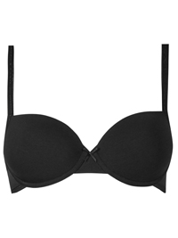M&5 BLACK Cotton Rich Underwired Balcony Bra - Size 38 (B-C-D-DD)