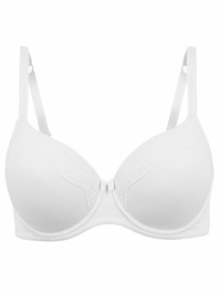 M&5 WHITE Cotton Rich Padded Underwired Full Cup T-Shirt Bra - Size 34 to 42 (DD-E)