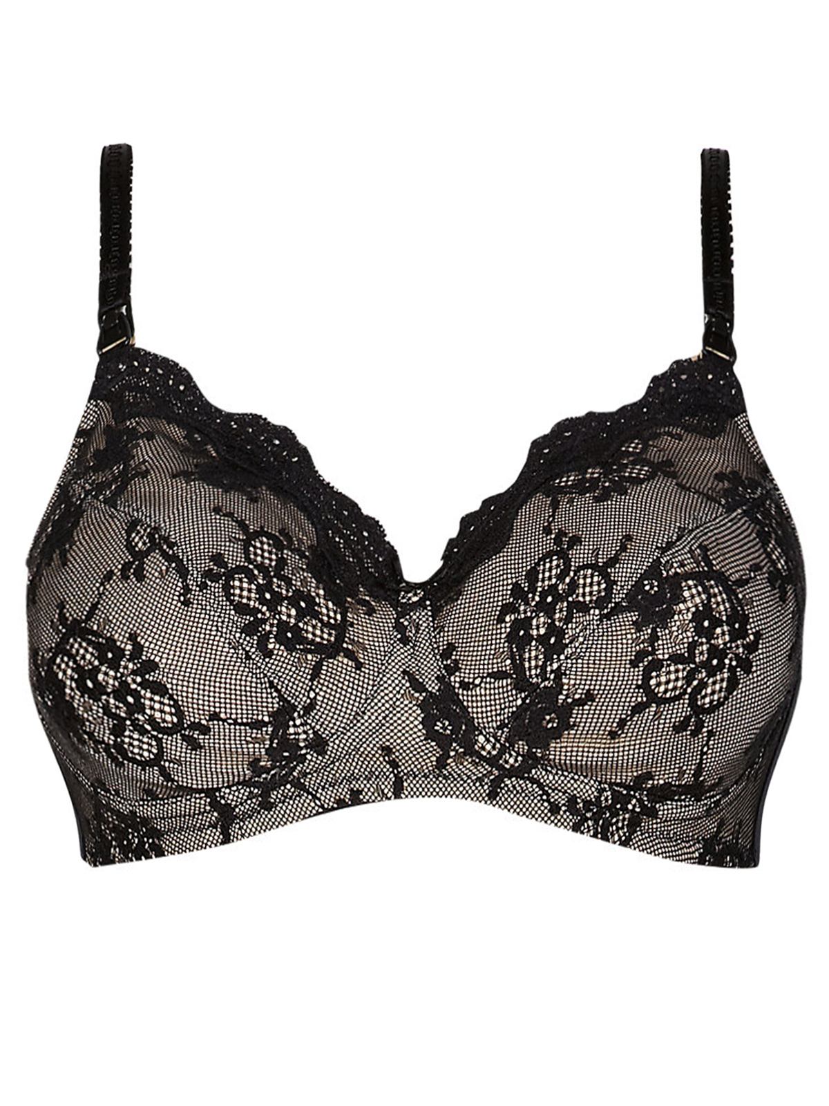 Marks and Spencer - - M&5 BLACK Cotton Rich Lace Maternity Bra - Size ...