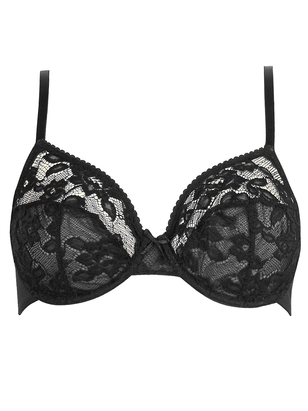 Marks and Spencer - - M&5 BLACK All Over Lace Underwired Full Cup Bra ...
