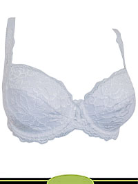 WHITE Underwired All-Over Fleur Lace Padded Bra - Size 32 to 40 (B-C-D-DD)