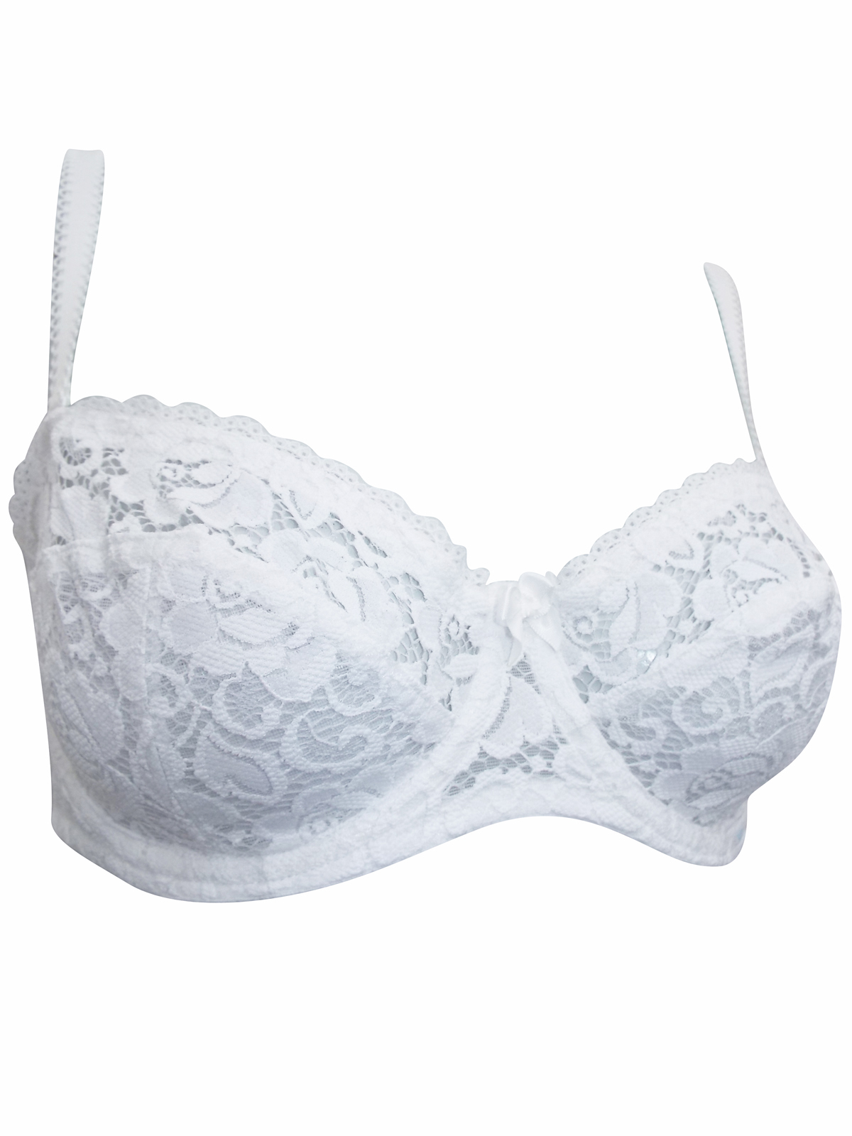 Marks and Spencer - - M&5 WHITE All-Over Floral Lace Non-Padded ...