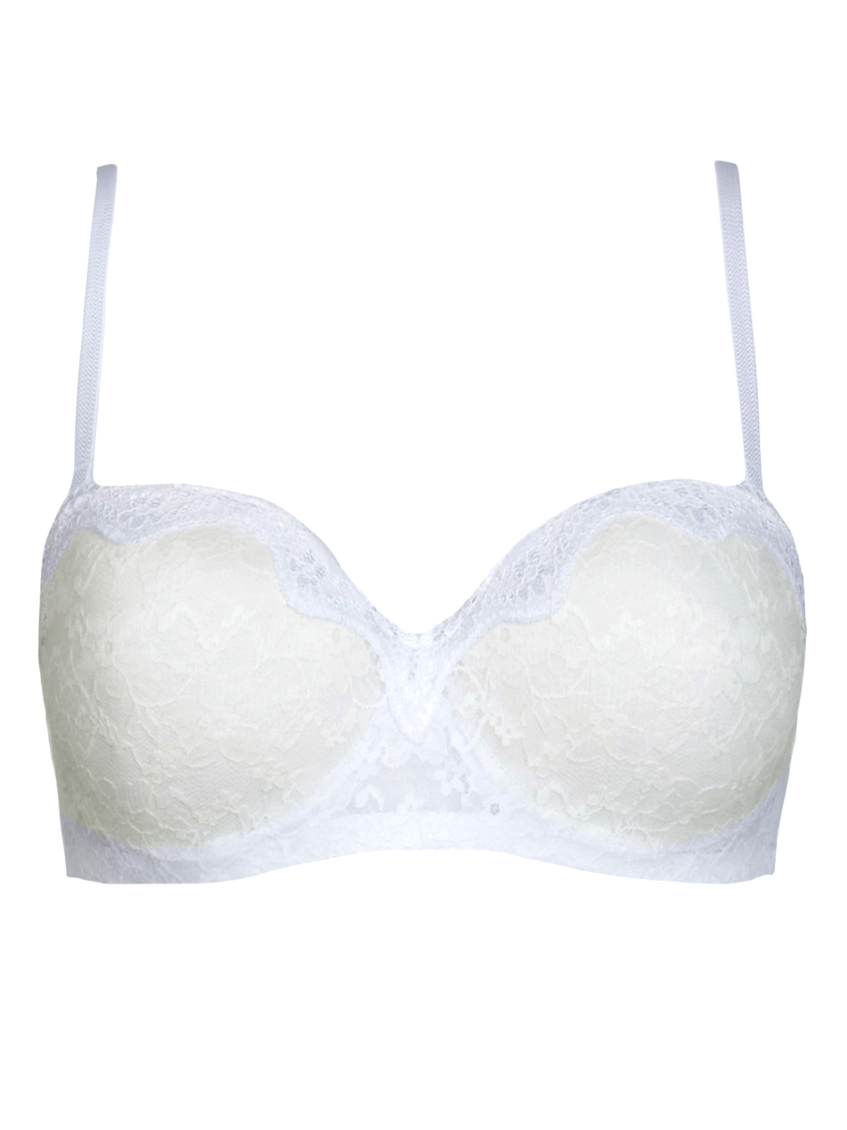 Marks and Spencer - - M&5 CREAM-WHITE Ornate Lace Padded Underwired ...