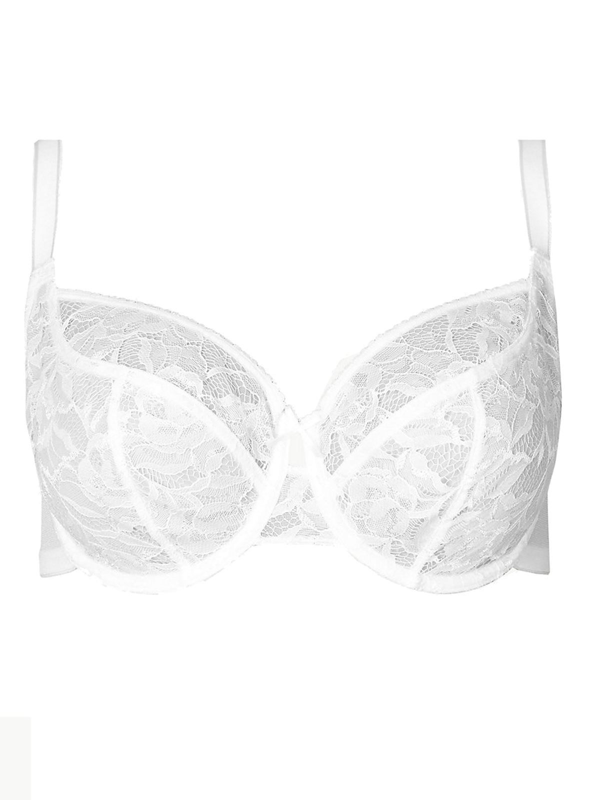 Marks and Spencer - - M&5 WHITE Lace Non-Padded Full Cup Bra - Size 44 ...