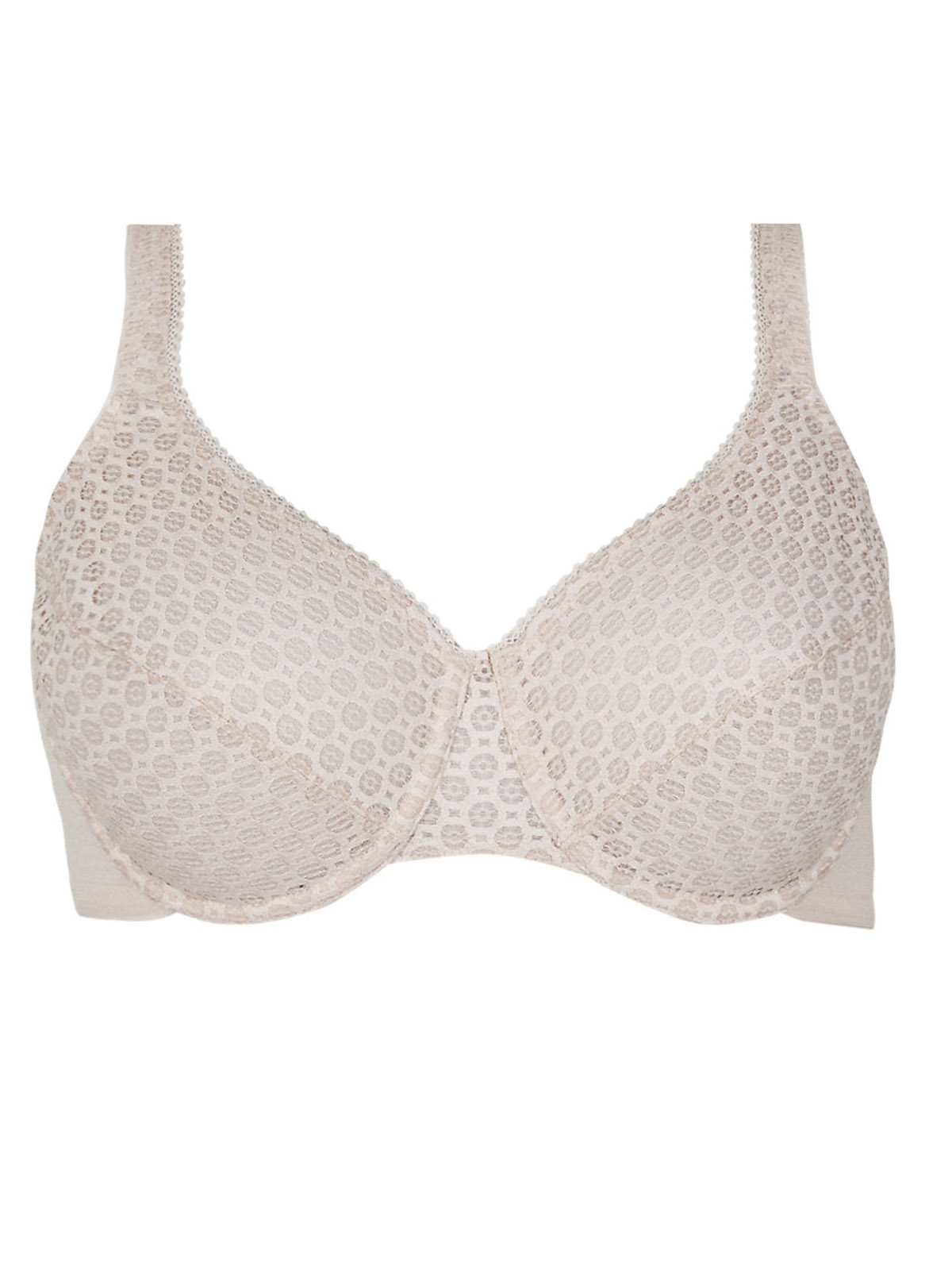 Marks and Spencer M&5 NATURAL Geometric Lace Minimiser Full Cup Bra