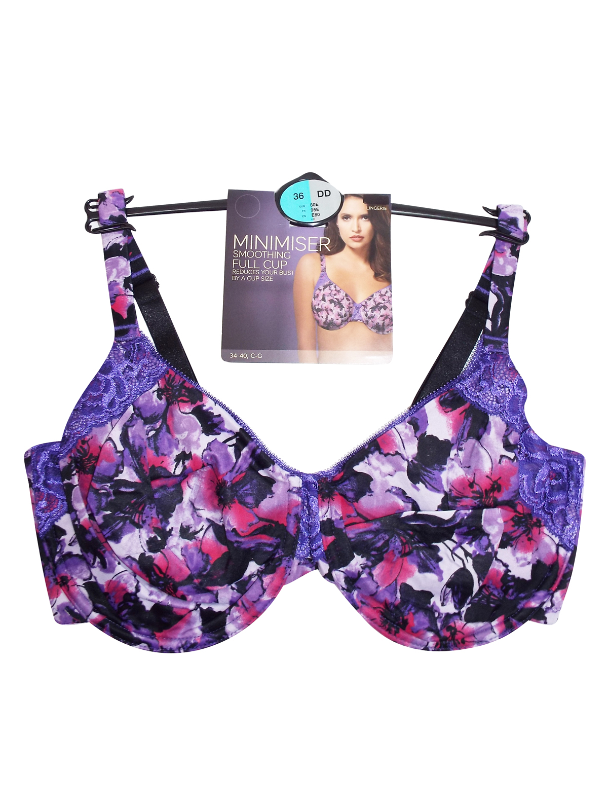 Marks and Spencer M&5 MAGENTA Floral Print Non Padded Minimiser