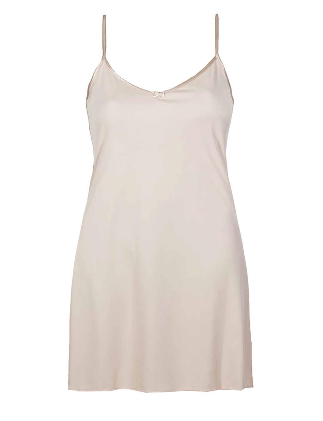 Marks and Spencer - - M&5 ALMOND Anti-Static Satin Trim Full Slip ...