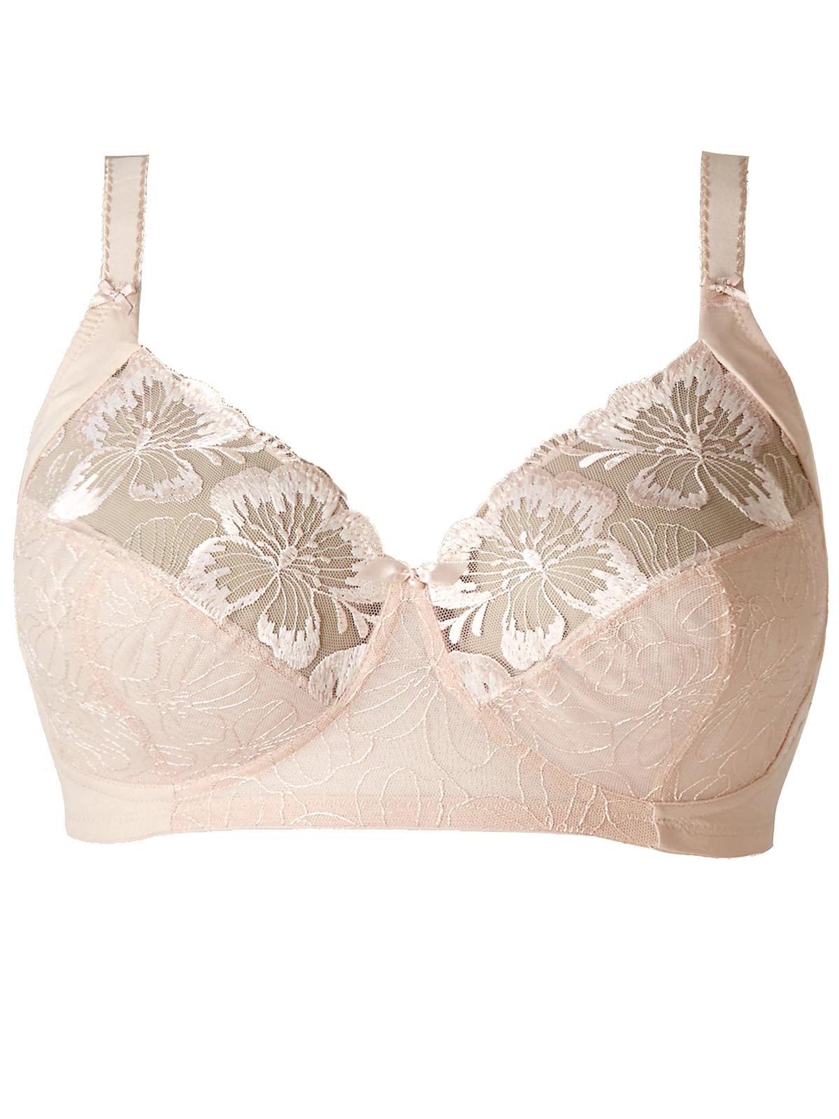Marks and Spencer - - M&5 ALMOND Embroidered Non-Padded Full Cup Bra ...