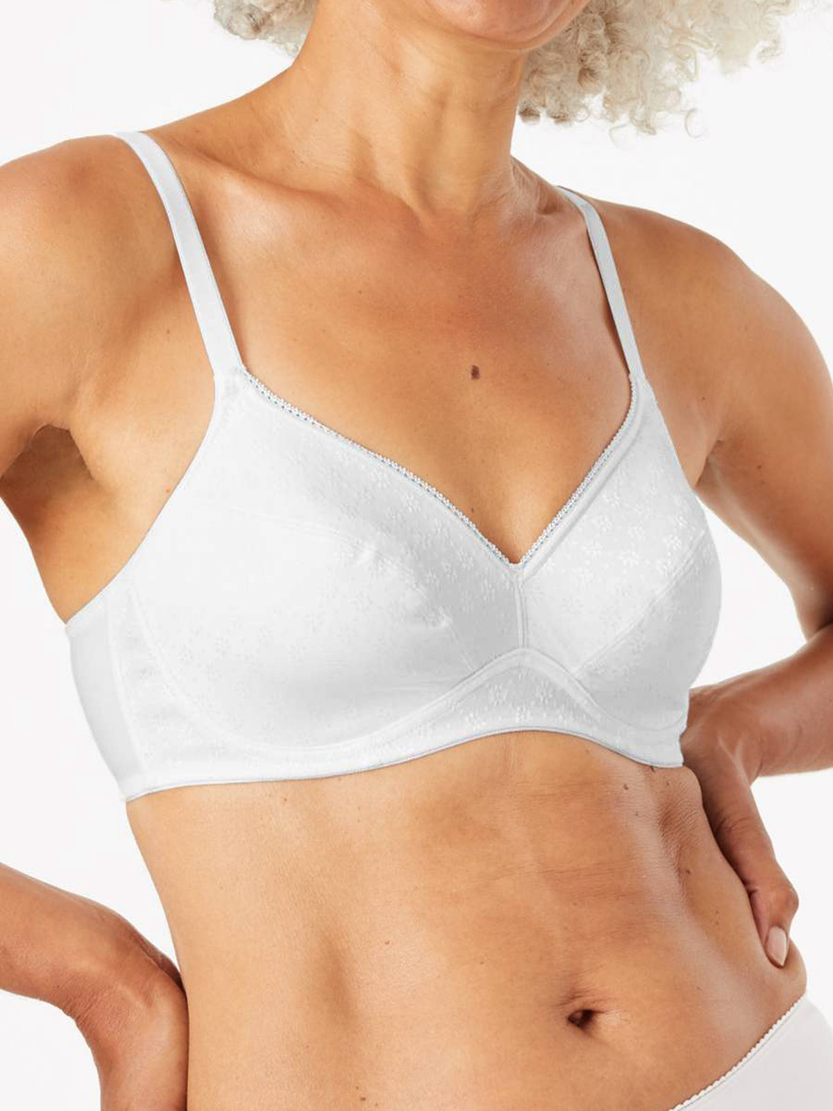 Marks And Spencer Mand5 White Jacquard Padded Full Cup Bra Size 32 To 42 Aa A B C D Dd 