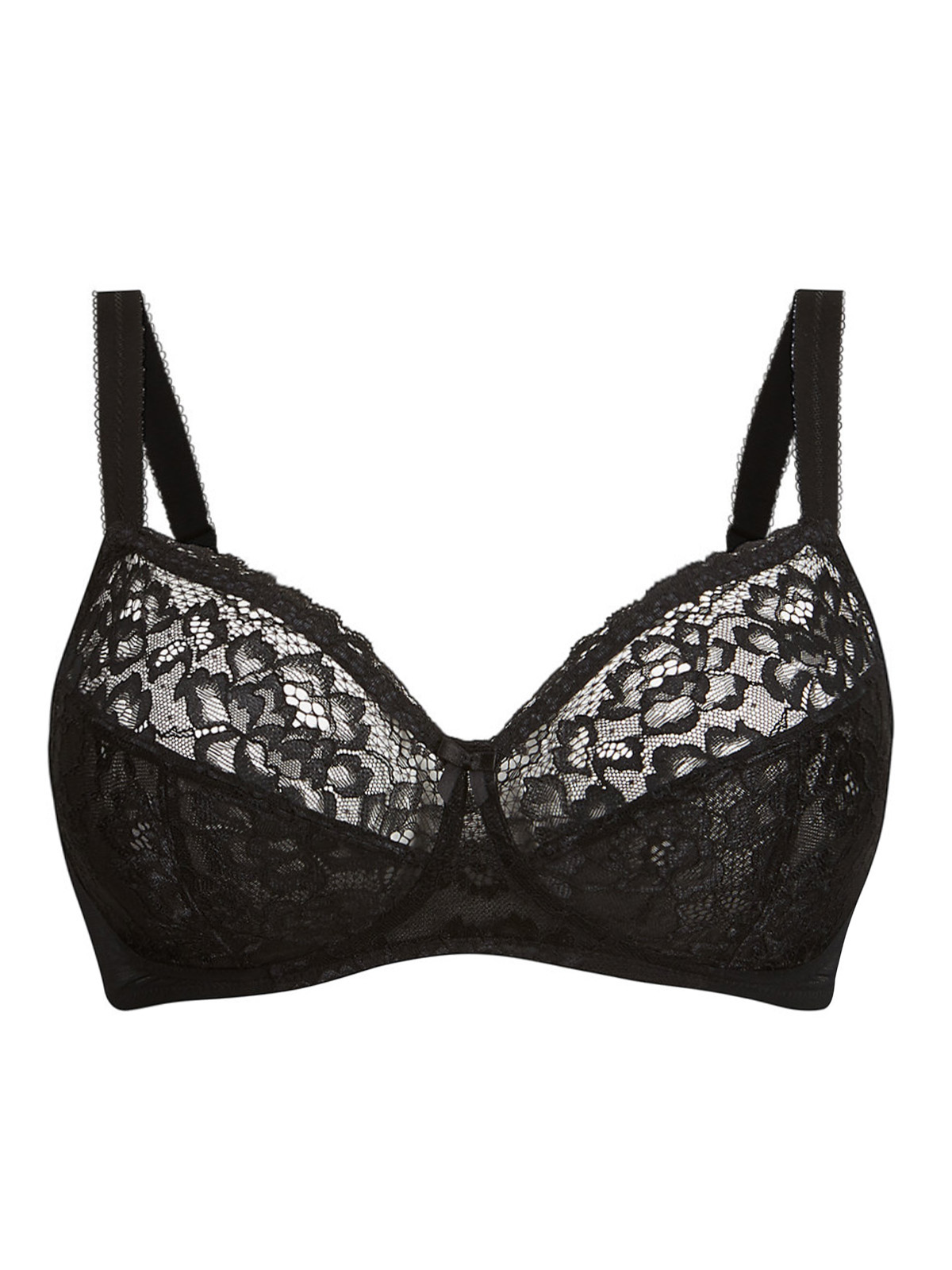 Marks And Spencer - - M&5 BLACK Louisa Lace Non-Padded Full Cup Bra ...