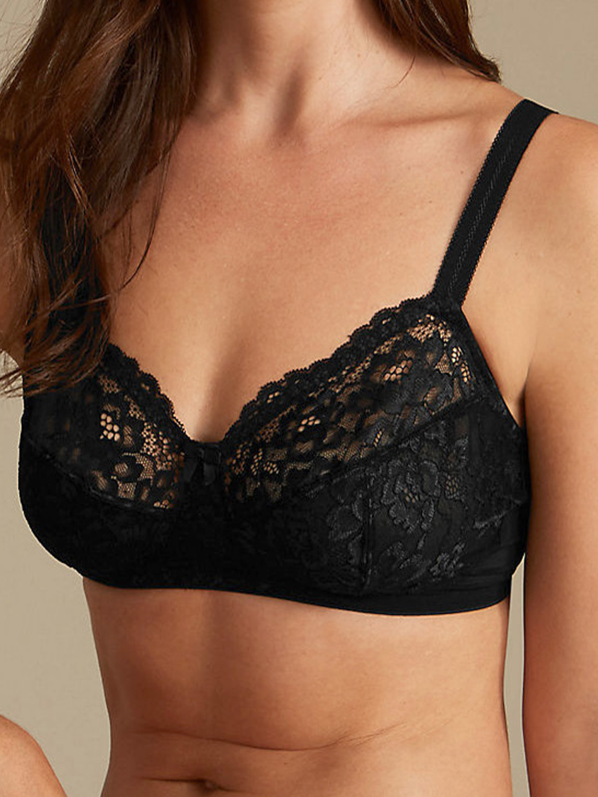 Marks And Spencer M5 BLACK Louisa Lace NonPa