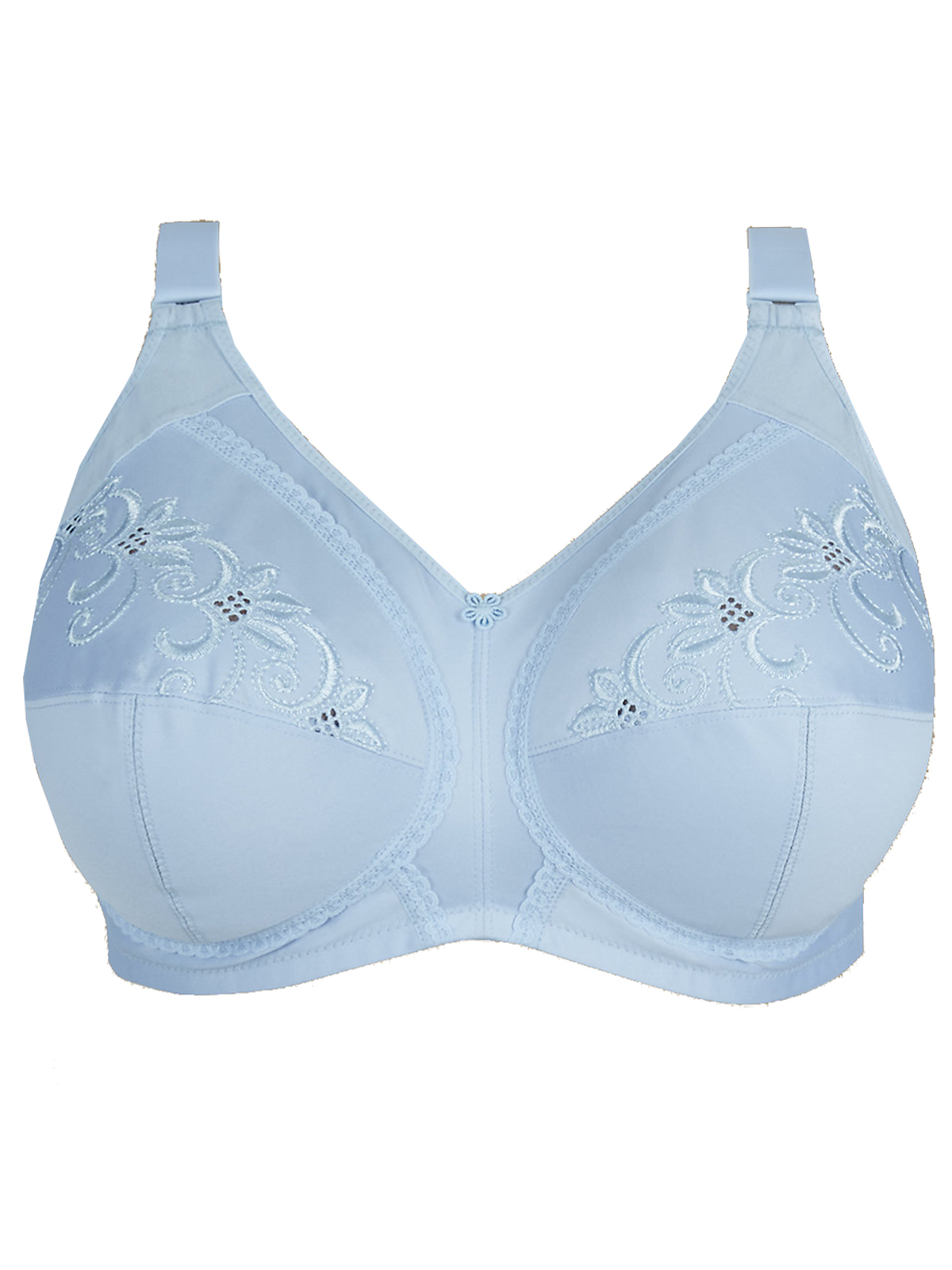 Marks And Spencer Mand5 Light Blue Floral Embroidered Wireless Uplifting Total Support Bra
