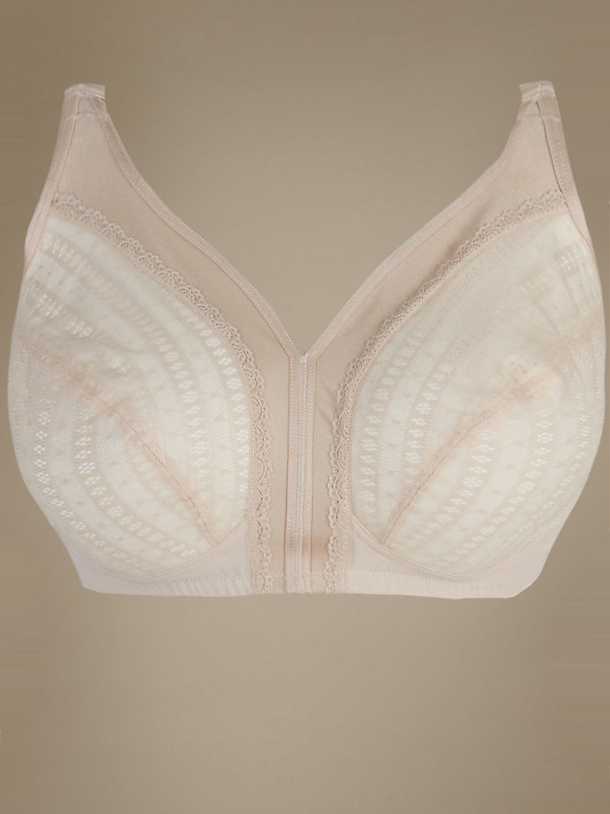 Marks & Spencers Almond Total Support Mesh Lace Full Cup Bra 