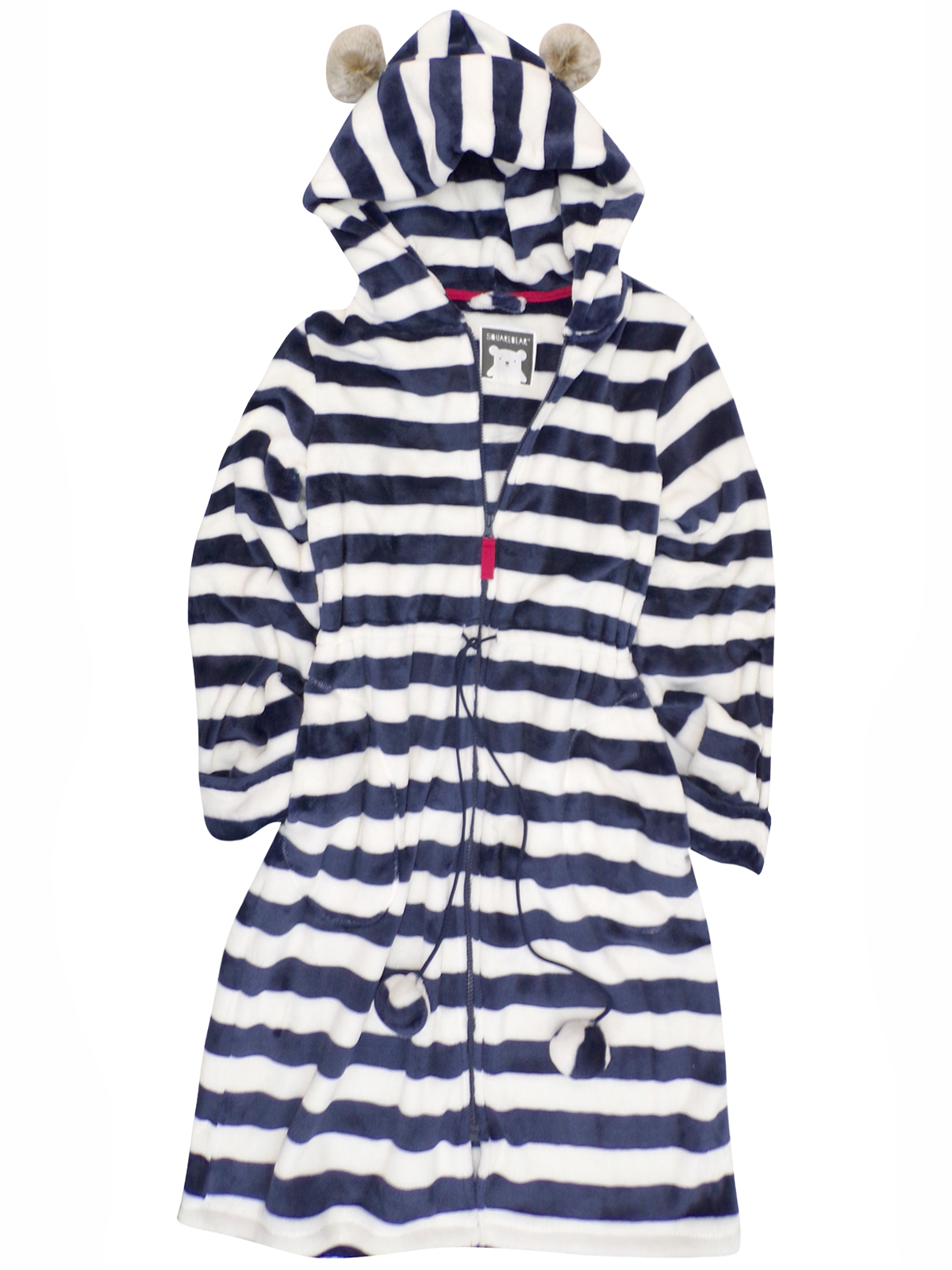 Marks and Spencer M&5 BLUE Pom Pom Hooded Fleece Zip Through